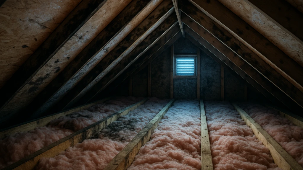 Attic Mold Removal work being performed in a Toledo-area home