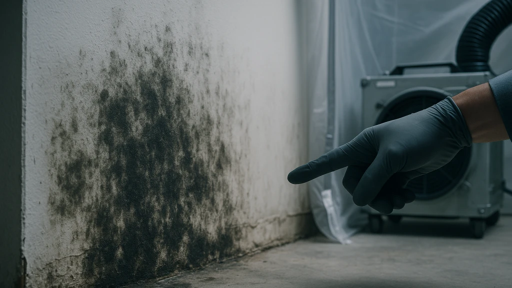 Black Mold Removal work being performed in a Toledo-area home