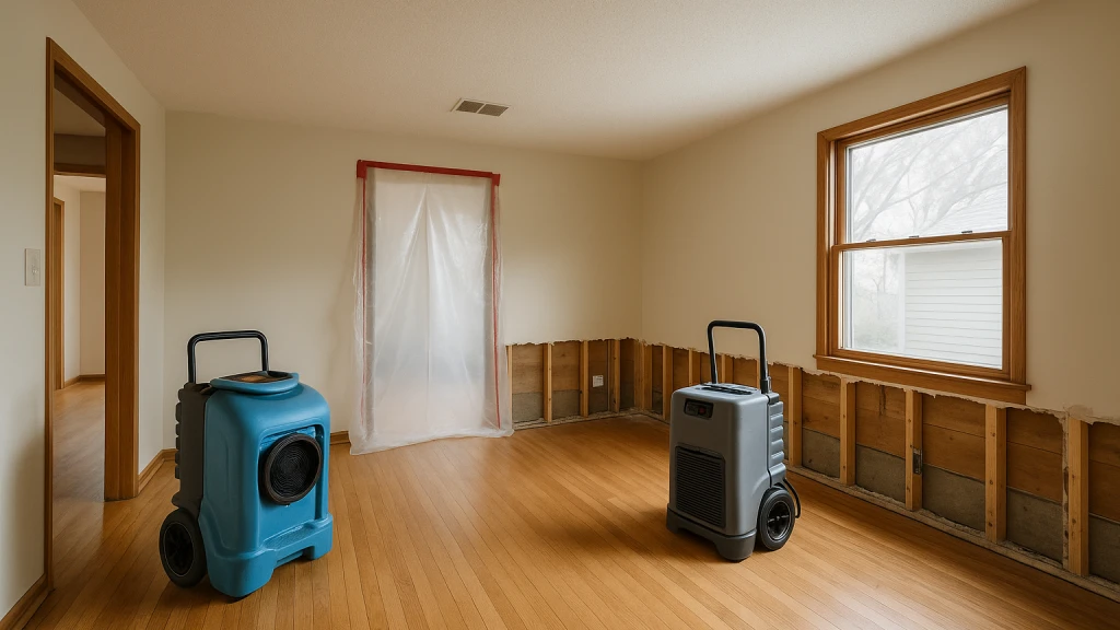 Whole-Home Mold Remediation work being performed in a Toledo-area home